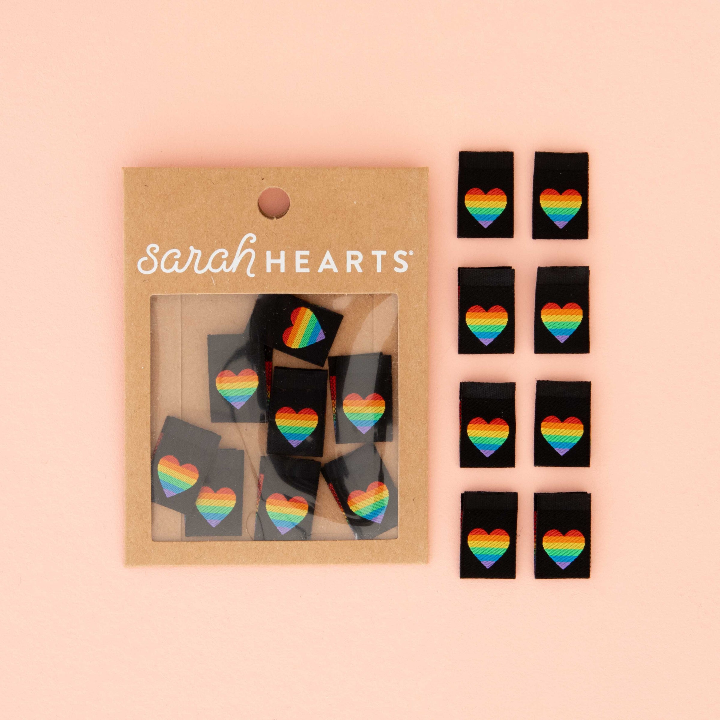 Pride Heart - Sewing Woven Cotton Labels by Sarah Hearts