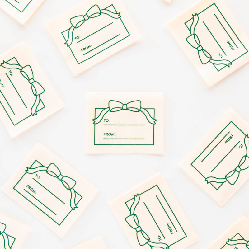 To: from: Gift Organic Cotton Write in Sewing Labels by Sarah Hearts