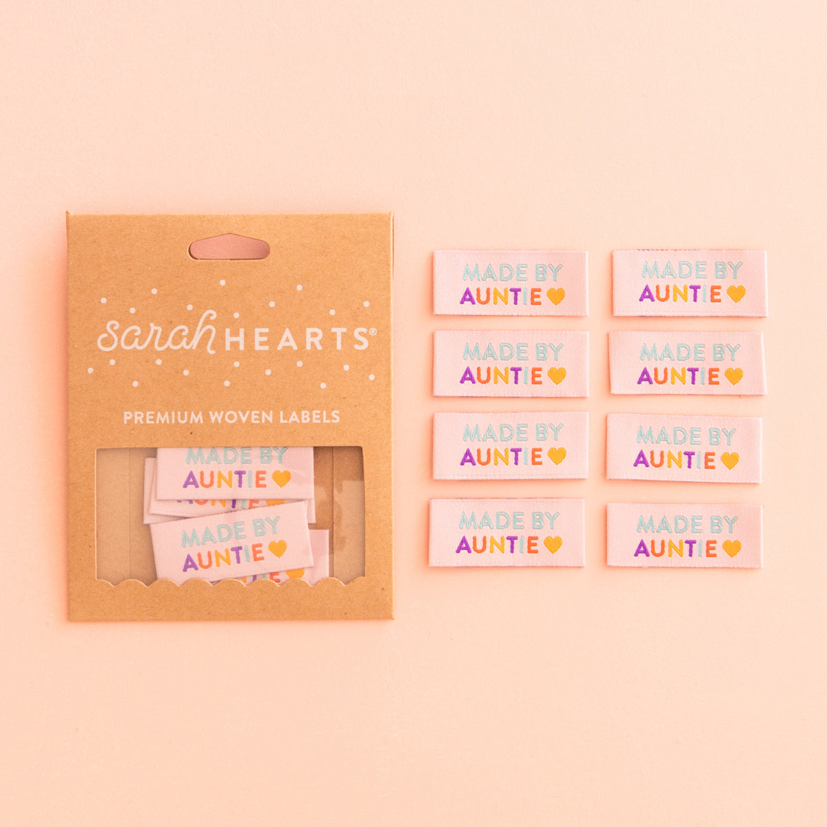Made By Auntie Sewing and Quilting Labels by Sarah Hearts