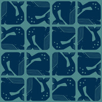 By the Seaside II // Grumpy Whale - Navy // Loes van Oosten