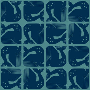 PRE-ORDER By the Seaside II // Grumpy Whale - Navy // Loes van Oosten