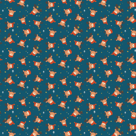 PRE-ORDER Little Christmas // Ditsy Reindeer - Night Sky // RJR Studio