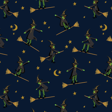PRE-ORDER Halloween III // Wicked Witches - Navy Metallic // Rifle Paper Co.