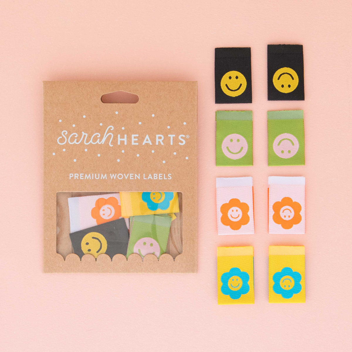 Smiley Multipack - Sewing Woven Labels by Sarah Hearts