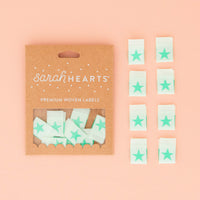 Mint Green Star Woven Labels by Sarah Hearts