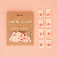 Neon Pink Star Woven Labels by Sarah Hearts