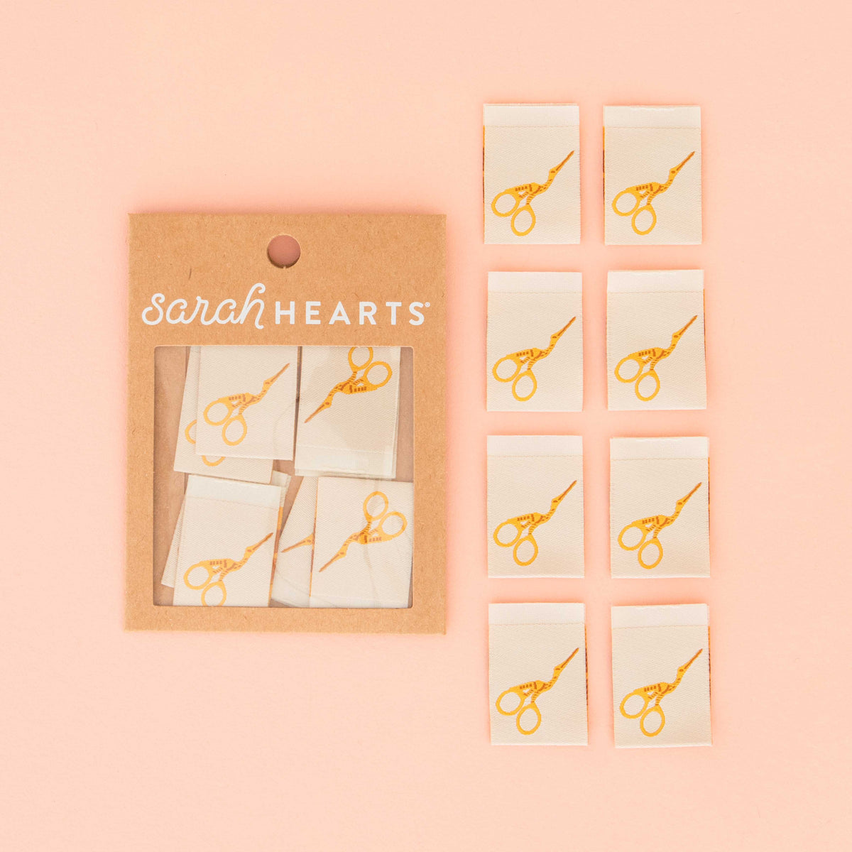Stork Scissors - Sewing Woven Labels by Sarah Hearts