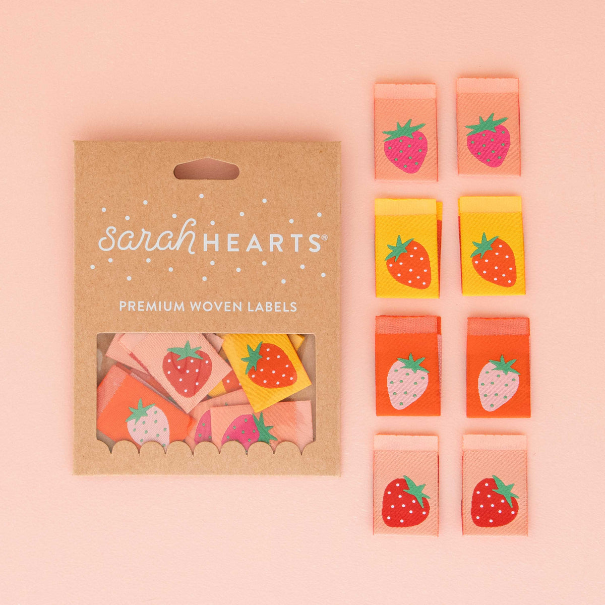 Strawberry Multipack - Sewing Woven Labels by Sarah Hearts