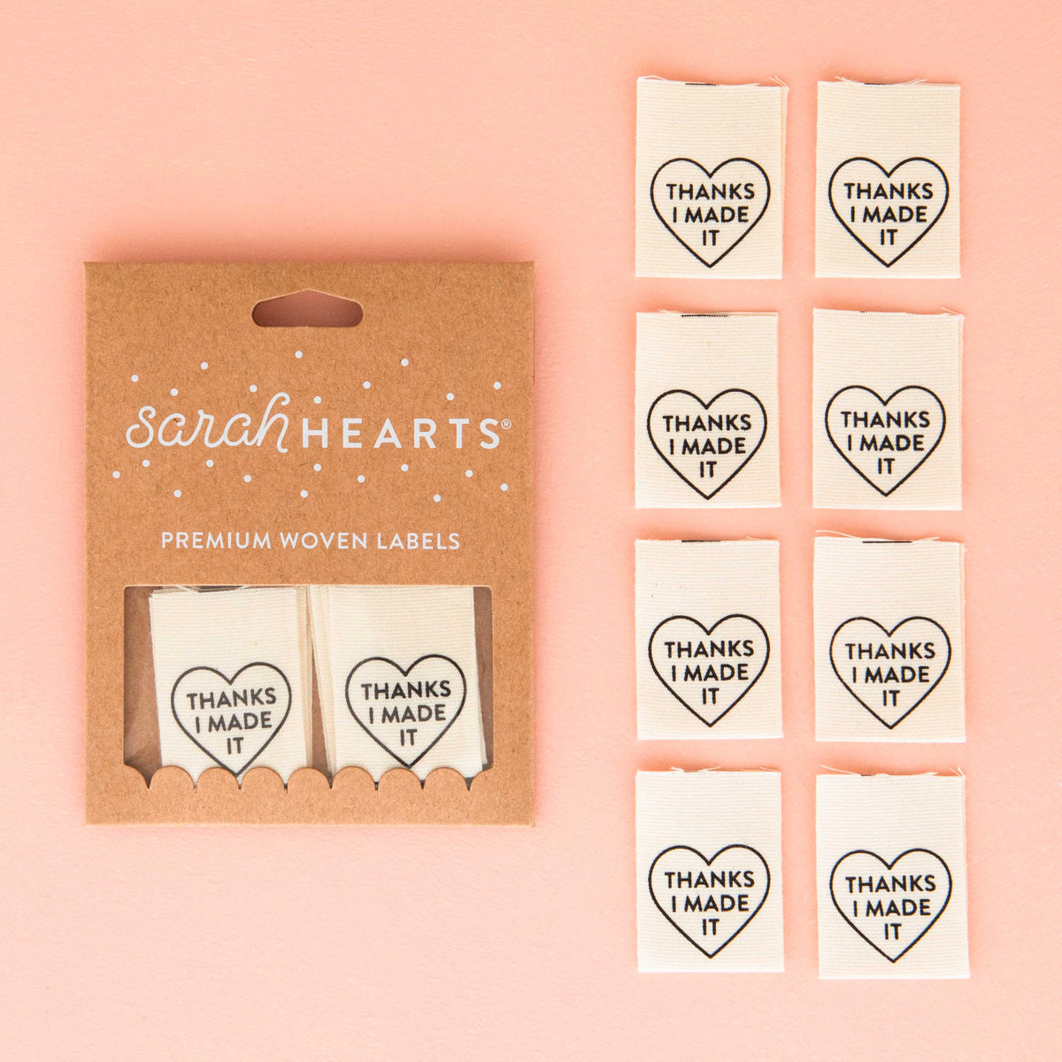 Thanks I Made It Heart Organic Cotton Labels by Sarah Hearts