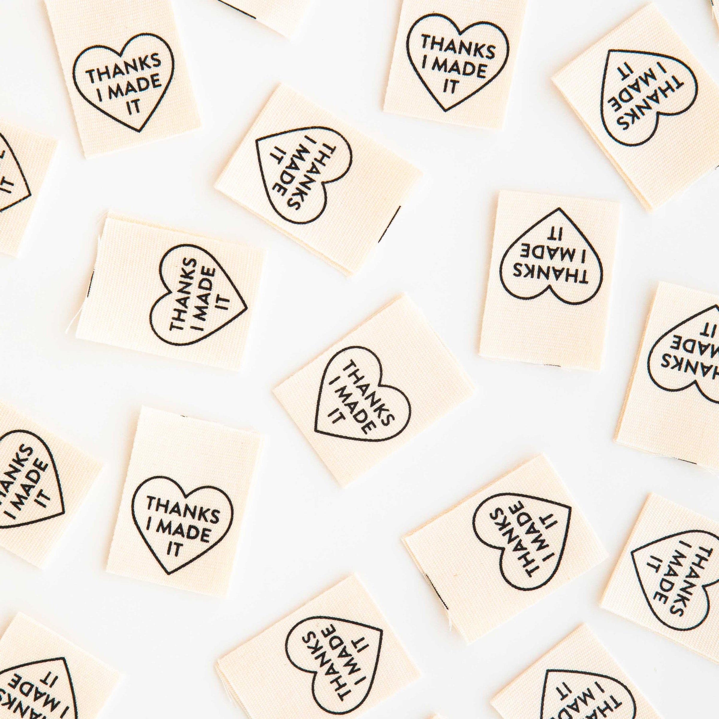 Thanks I Made It Heart Organic Cotton Labels by Sarah Hearts