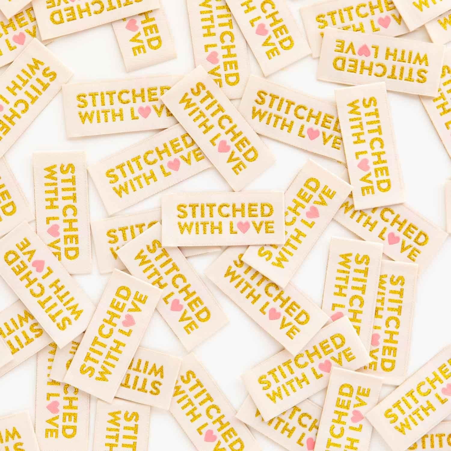 Stitched with Love - Gold Sewing Woven Labels by Sarah Hearts