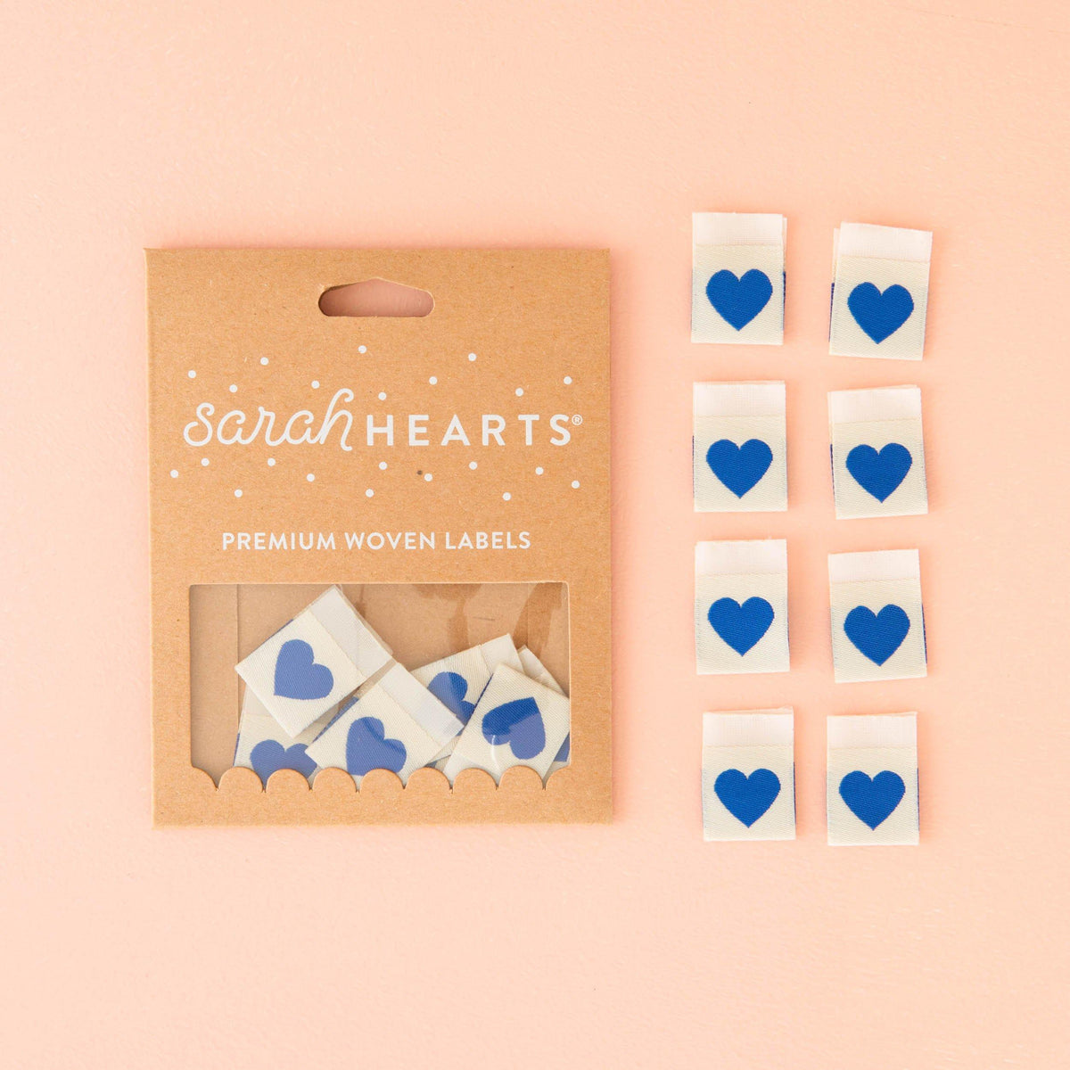 Blue Heart Sewing Woven Labels by Sarah Hearts