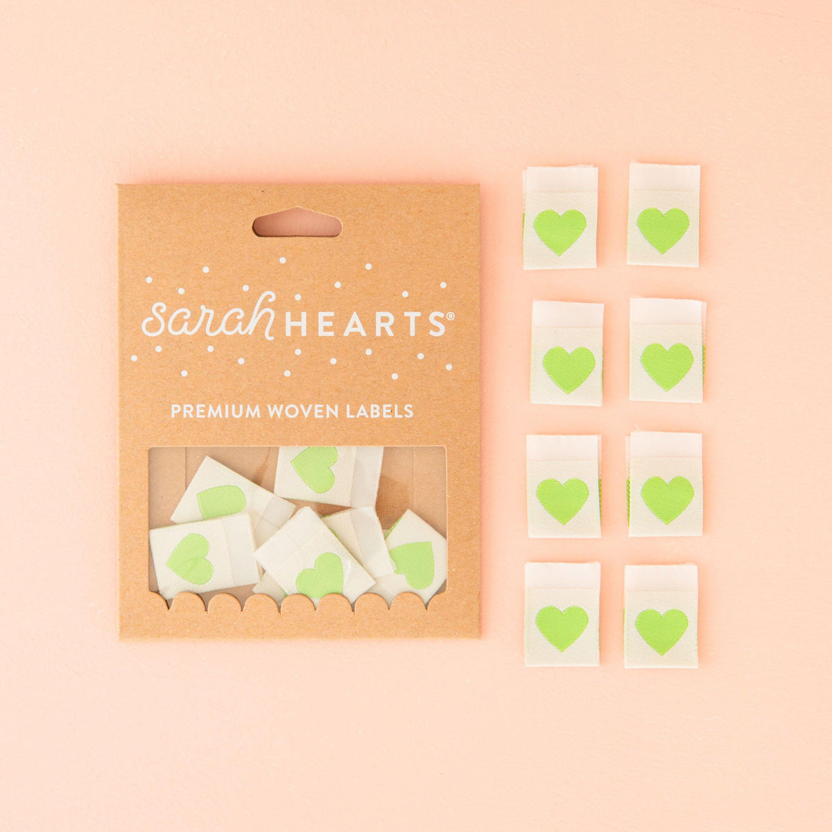 Green Heart Sewing Woven Labels by Sarah Hearts