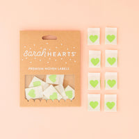 Green Heart Sewing Woven Labels by Sarah Hearts