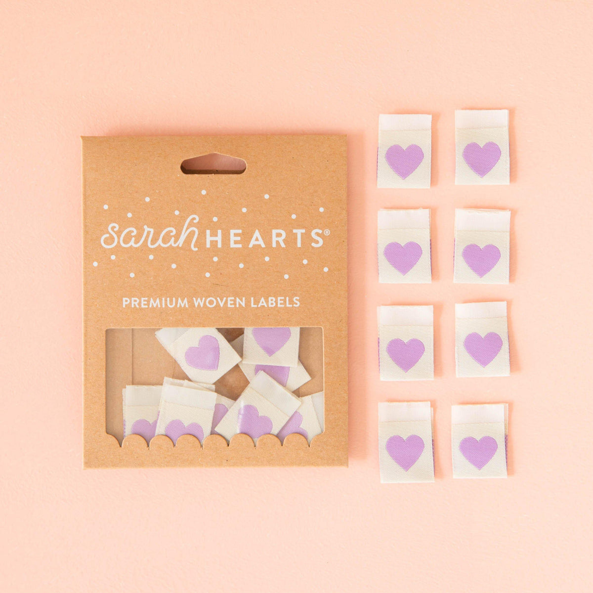 Purple Heart Sewing Woven Labels by Sarah Hearts