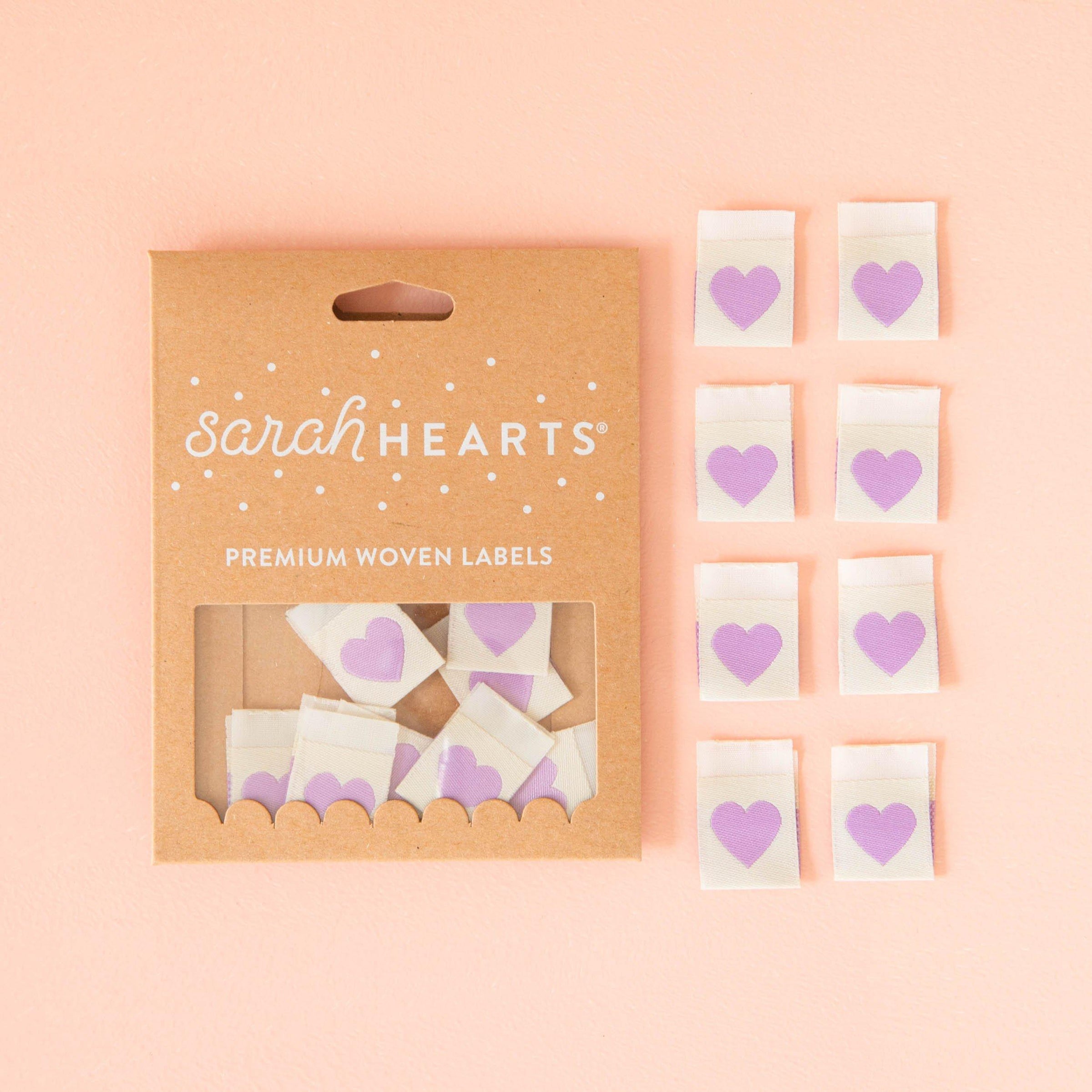 Purple Heart Sewing Woven Labels by Sarah Hearts