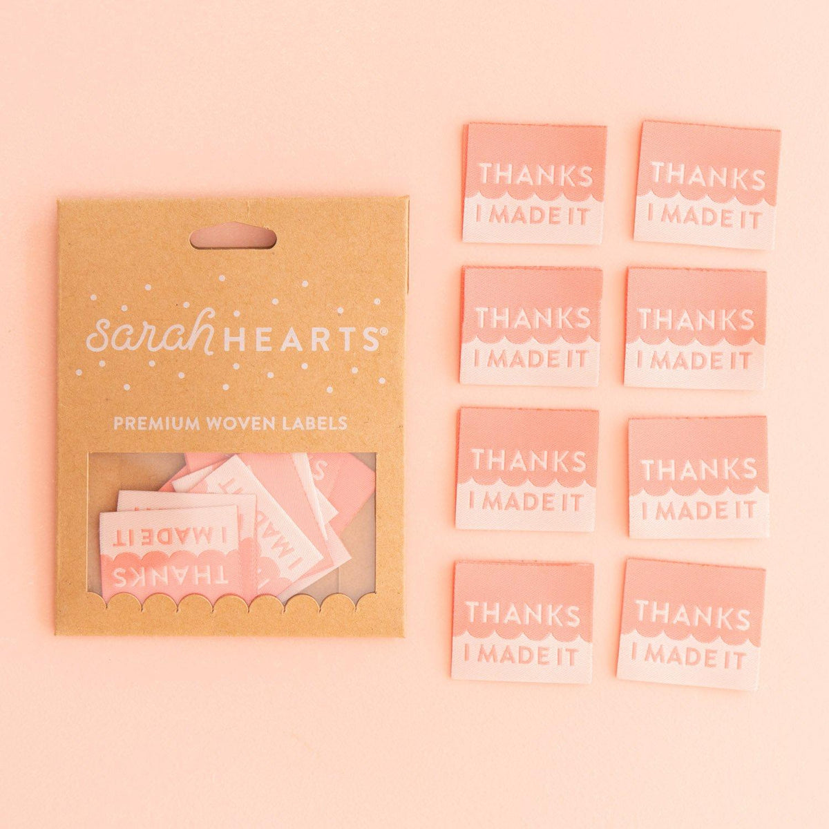 Thanks I Made It Heart Woven Labels by Sarah Hearts