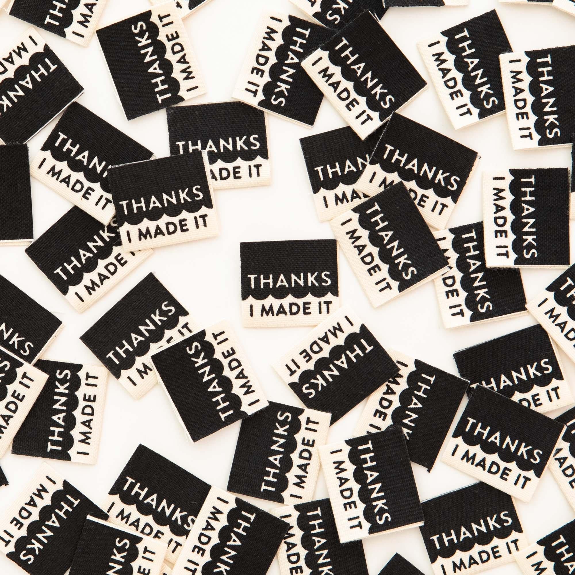 Thanks I Made It Organic Cotton Woven Labels by Sarah Hearts